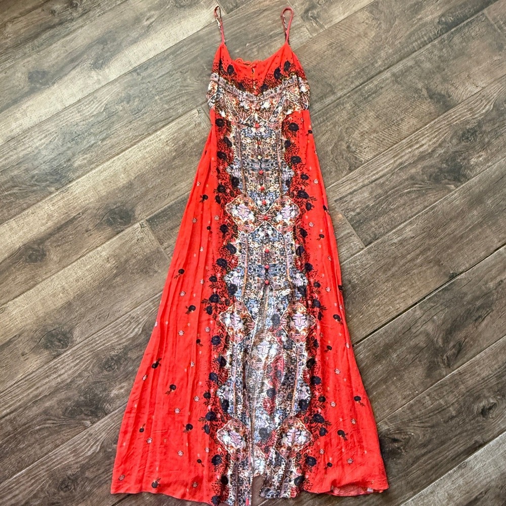Intimately Free People Morning Song Maxi Dress, Cherry Combo,XS (NWOT) - Picture 1 of 15